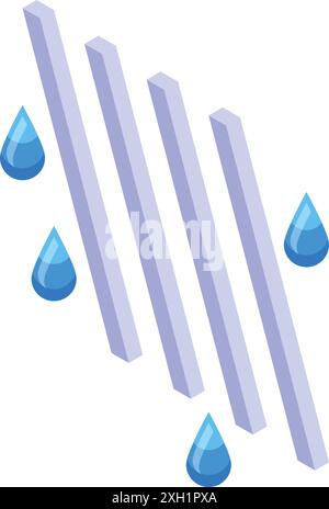Rainwater harvesting system collecting rain drops for sustainable water management Stock Vector