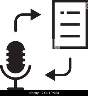speech to text  icon, vector design illustration logo template Stock Vector