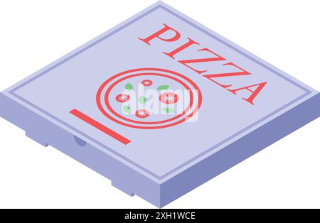 Closed cardboard pizza box is waiting to be opened for dinner with friends or family Stock Vector