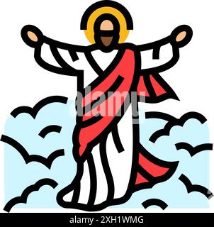 ascension of jesus feast catholic holiday color icon vector illustration Stock Vector