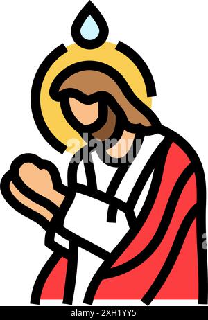 baptism of the lord feast catholic holiday line icon vector ...