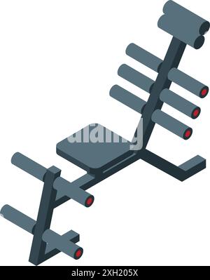 Adjustable bench press machine for working out and building muscles at home or in the gym Stock Vector