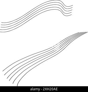 Black lines drawn by hand in vector. Abstraction, wavy lines. Vector illustration. Suitable for printing on fabric and paper, design, creativity. Stock Vector