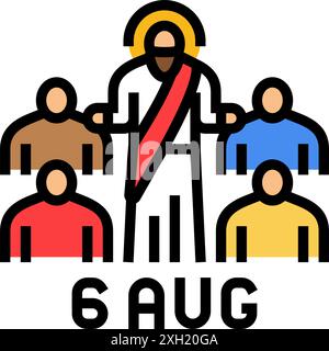 transfiguration of jesus feast catholic holiday line icon vector ...