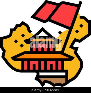 national day of the republic of china color icon vector illustration Stock Vector