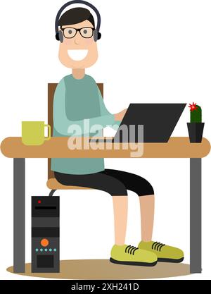 Software tester vector illustration in flat style Stock Vector