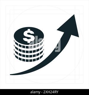Interest Rate Icon A vector illustration in monochrome, depicted entirely filled. Stock Vector