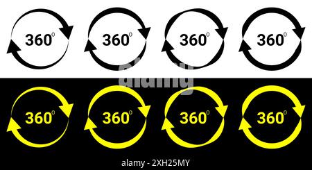 360 degree rotation symbol design. Angle 360 degree geometry math sign icon. Stock Vector