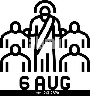 transfiguration of jesus feast catholic holiday line icon vector ...