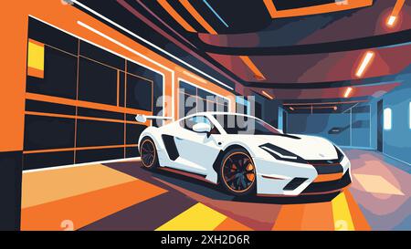 The white car Stock Vector