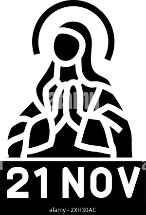 presentation of the virgin mary feast catholic line icon vector ...