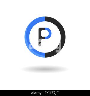 Vector parking map label. Parking pin. Parking lot logo. Vector illustration. Stock Vector