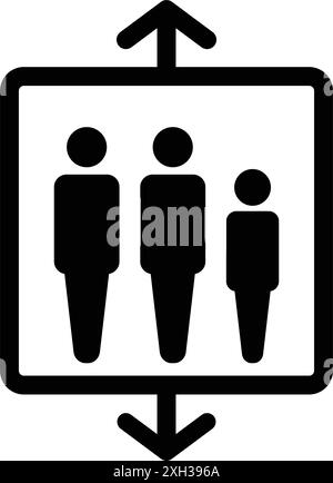 simple elevator lift black and white symbol icon sign vector isolated ...