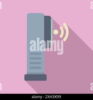 Air purifier working with signal on, removing dust and germs from the air Stock Vector