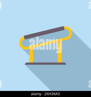Inclined bench press machine icon in flat style with long shadow Stock Vector