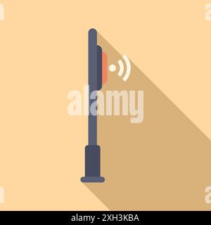 Parking meter accepting contactless payment using nfc technology, cashless payment system Stock Vector