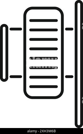 Radiator heating system icon representing the concept of maintaining a comfortable room temperature Stock Vector