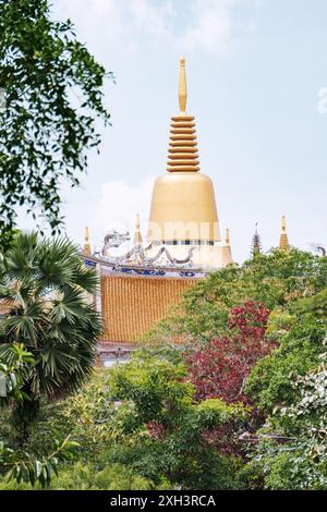 15 October 2019, Singapore, Singapore: Kong Meng San Phor Kark See Monastery Viewed From Bishan-Ang Mo Kio Park at Singapore. Stock Photo