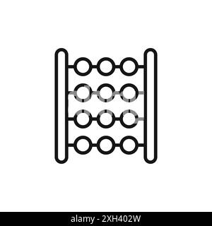 Abacus icon logo sign vector outline in black and white color Stock Vector
