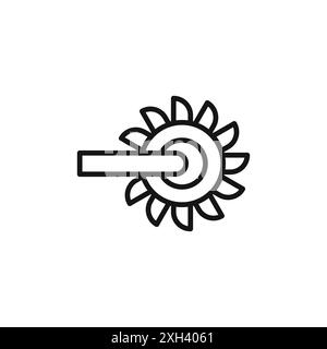 Bucket wheel excavator icon Black line art vector in black and white ...