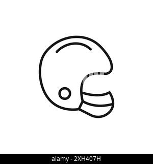 american football player helmet icon logo sign vector outline in black and white color Stock Vector