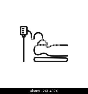 Anesthesia icon logo sign vector outline in black and white color Stock Vector