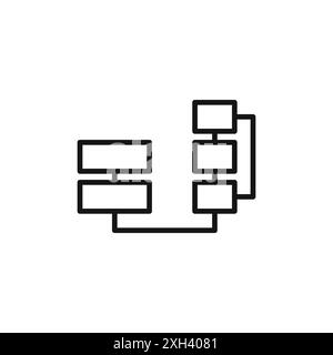 Algorithm icon logo sign vector outline in black and white color Stock Vector