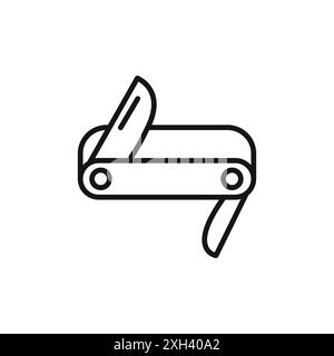 Army penknife icon logo sign vector outline in black and white color Stock Vector