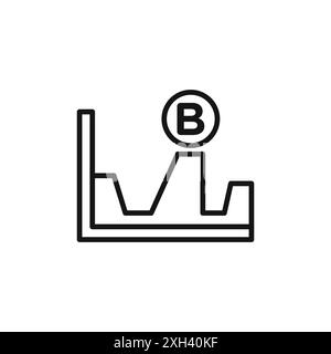 Bitcoin Evolution icon logo sign vector outline in black and white color Stock Vector