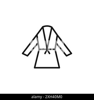 bathrobe icon; logo sign vector outline in black and white color Stock Vector