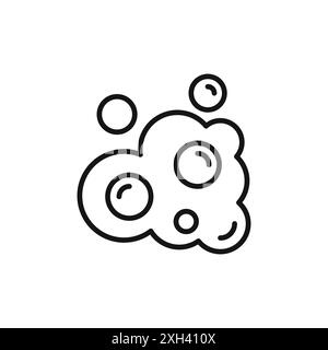 Bubbles and foam icon logo sign vector outline in black and white color Stock Vector