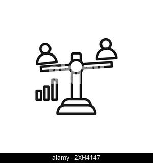 Debt holders icon logo sign vector outline in black and white color Stock Vector