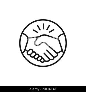 Commitment icon logo sign vector outline in black and white color Stock Vector