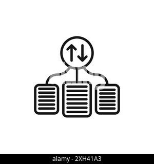 case priority icon logo sign vector outline in black and white color Stock Vector