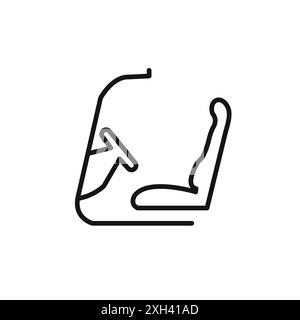car driver seat icon logo sign vector outline in black and white color Stock Vector