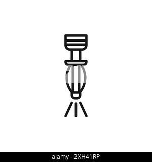 fire sprinkler icon logo sign vector outline in black and white color ...