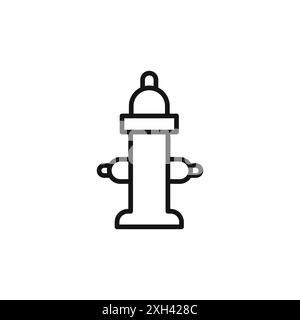 Fire hydrant icon logo sign vector outline in black and white color Stock Vector