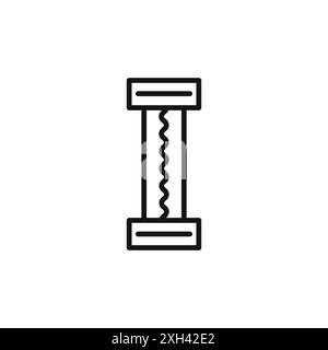 Electric fuse icon logo sign vector outline in black and white color Stock Vector