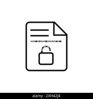 Files and Folders Security icon logo sign vector outline in black and white color Stock Vector