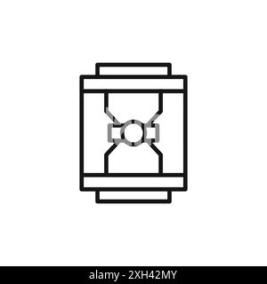 Janggu icon logo sign vector outline in black and white color Stock Vector