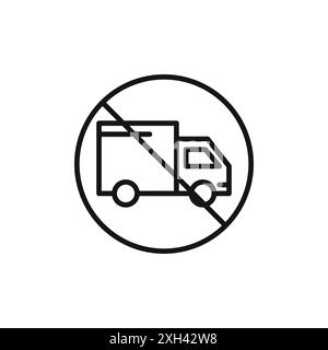 forbidden fast truck icon logo sign vector outline in black and white color Stock Vector