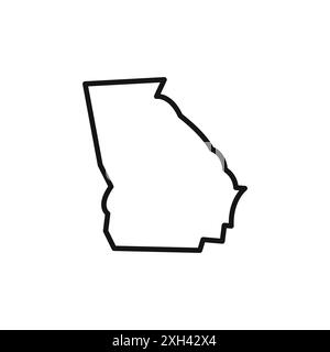 Georgia icon logo sign vector outline in black and white color Stock Vector