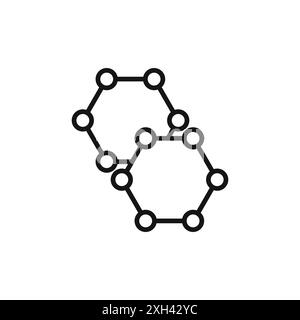 Graphene icon logo sign vector outline in black and white color Stock Vector