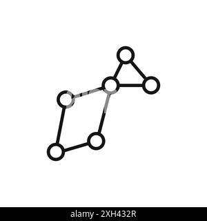 Lyra Constellation icon logo sign vector outline in black and white color Stock Vector