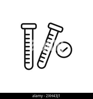 Laboratory test icon (2) logo sign vector outline in black and white color Stock Vector