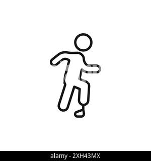 Prosthetic leg icon logo sign vector outline in black and white color Stock Vector