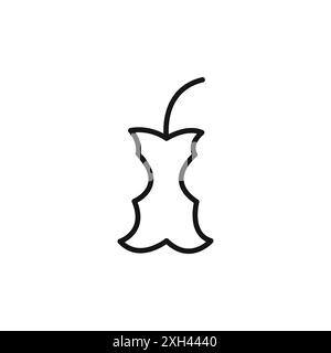 Organic food waste icon logo sign vector outline in black and white color Stock Vector