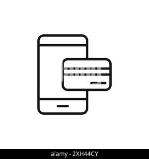 Payment method icon logo sign vector outline in black and white color Stock Vector