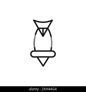 Pastry bag icon logo sign vector outline in black and white color Stock Vector