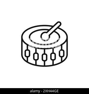Snare Drum icon logo sign vector outline in black and white color Stock ...